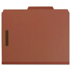 Hot 3 in. Expansion 3 Dividers 8 Fasteners Letter Size Recycled Pressboard Classification Folders - Red Exterior (10/Box) Filing & Folders