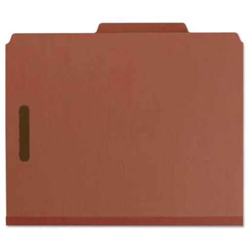 Hot 3 in. Expansion 3 Dividers 8 Fasteners Letter Size Recycled Pressboard Classification Folders - Red Exterior (10/Box) Filing & Folders