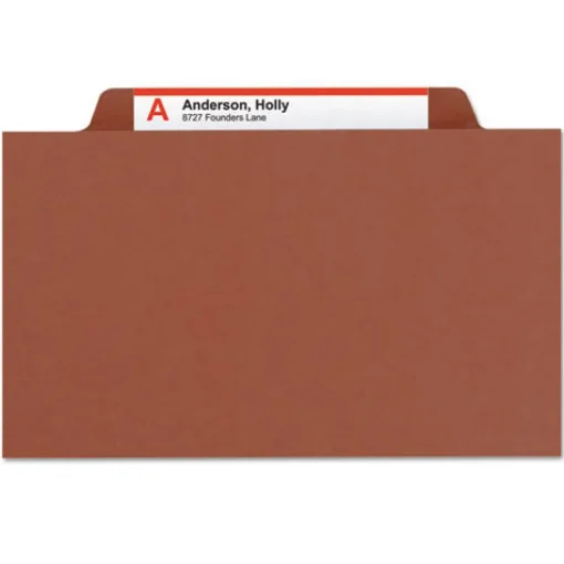 Hot 3 in. Expansion 3 Dividers 8 Fasteners Letter Size Recycled Pressboard Classification Folders - Red Exterior (10/Box) Filing & Folders