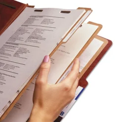 Hot 3 in. Expansion 3 Dividers 8 Fasteners Letter Size Recycled Pressboard Classification Folders - Red Exterior (10/Box) Filing & Folders