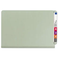 2 in. Expansion 1 Divider Legal Size 4 SafeSHIELD Fasteners End Tab Pressboard Classification Folders - Gray-Green (10/Box) Filing & Folders