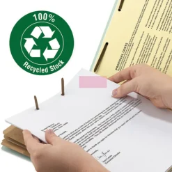 Sale 3 in. Expansion 3 Dividers 8 Fasteners Legal Size Recycled Pressboard Classification Folders - Gray-Green (10/Box) Filing & Folders