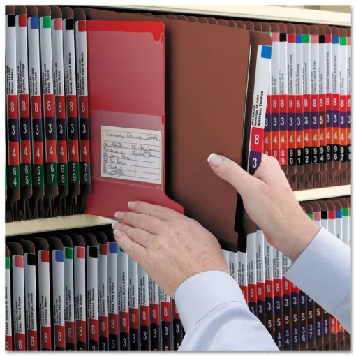 Hot 2 in. Expansion 2 Divider Legal Size 6 SafeSHIELD Fasteners End Tab Pressboard Classification Folders - Red (10/Box) Filing & Folders