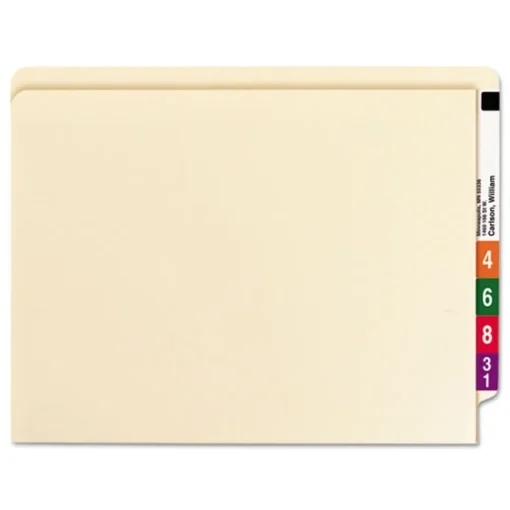 Clearance 0.75 in. Expansion 1 Fastener Letter Size Interior Front-Cover Pocket Heavyweight End Tab Fastener Folders - Manila (50/Box) Filing & Folders