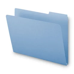 Online 1 in. Expansion Assorted 1/3-Cut Tabs Letter Size Expanding Recycled Heavy Pressboard Folders - Blue (25/Box) Filing & Folders