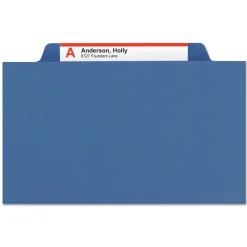 Outlet 1 in. Expansion Assorted 1/3-Cut Tabs Letter Size Expanding Recycled Heavy Pressboard Folders - Dark Blue (25/Box) Filing & Folders