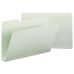 Best 2 in. Expansion Assorted 1/3-Cut Tabs Legal Size Expanding Recycled Heavy Pressboard Folders - Gray-Green (25/Box) Filing & Folders