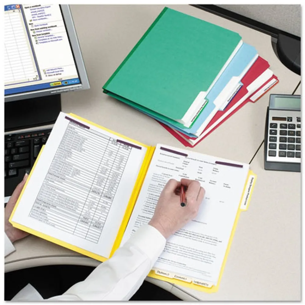 2 in. Expansion Colored Pressboard Folders with 2 SafeSHIELD Coated Fasteners - Letter Size/Yellow (25/Box) Filing & Folders
