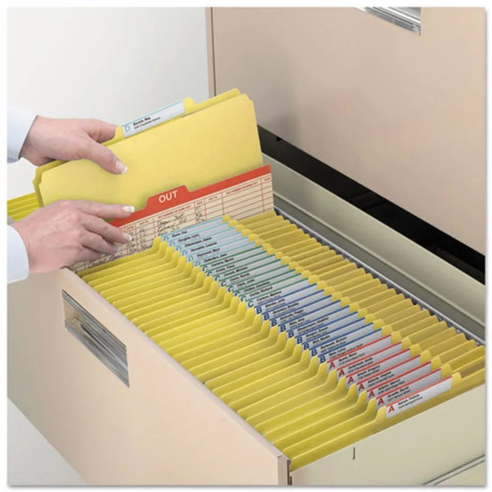 2 in. Expansion Colored Pressboard Folders with 2 SafeSHIELD Coated Fasteners - Letter Size/Yellow (25/Box) Filing & Folders