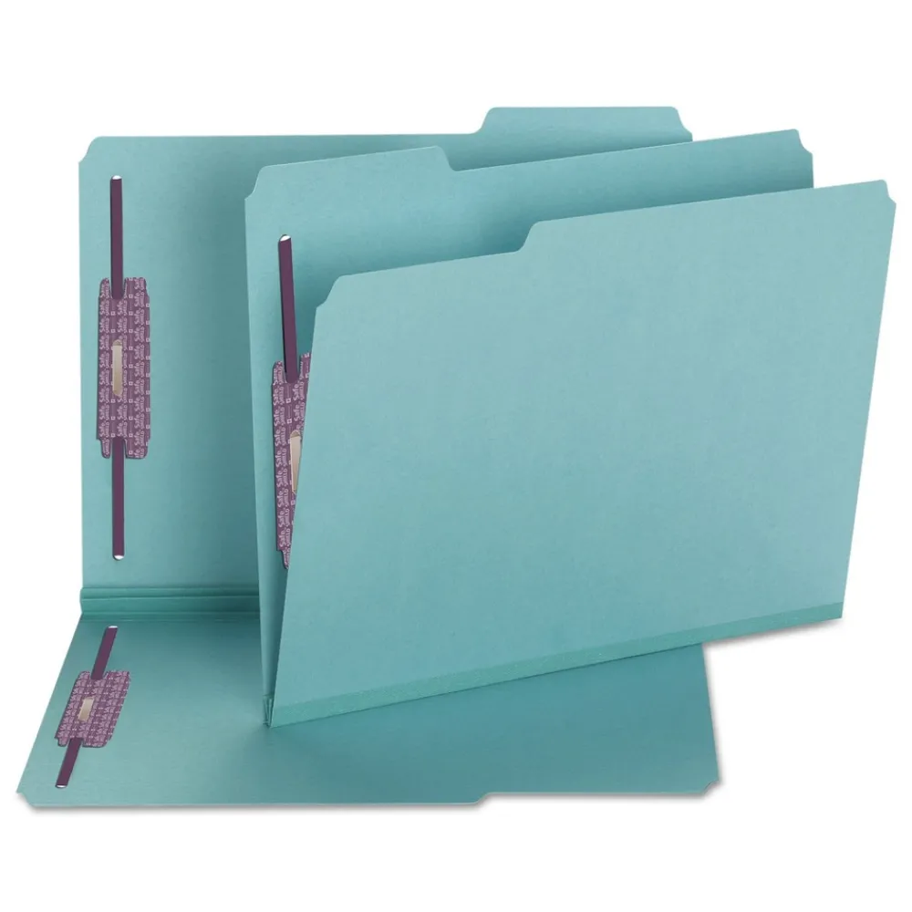 Sale 2 in. Expansion Colored Pressboard Folders with 2 SafeSHIELD Coated Fasteners - Letter Size/Blue (25/Box) Filing & Folders