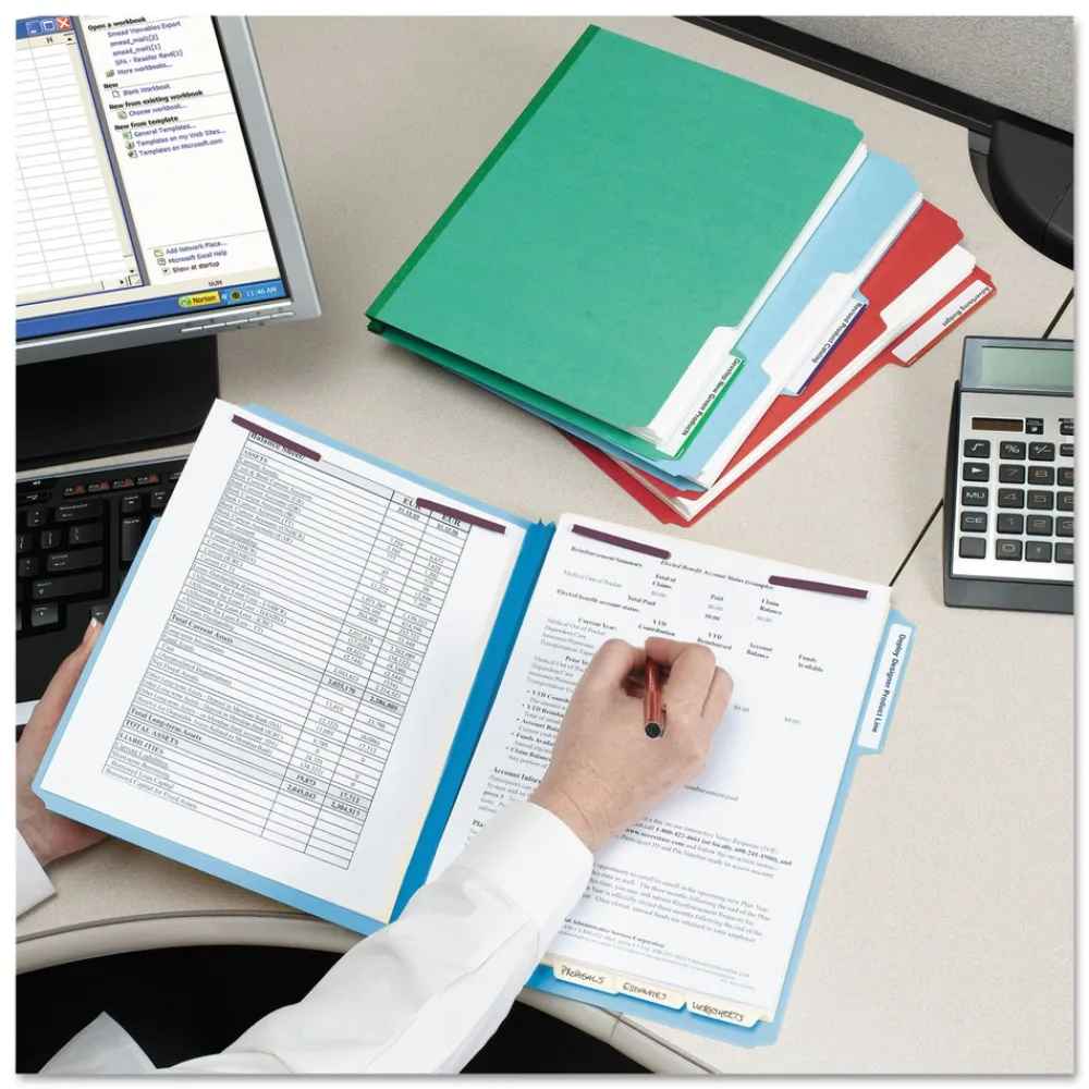 Sale 2 in. Expansion Colored Pressboard Folders with 2 SafeSHIELD Coated Fasteners - Letter Size/Blue (25/Box) Filing & Folders