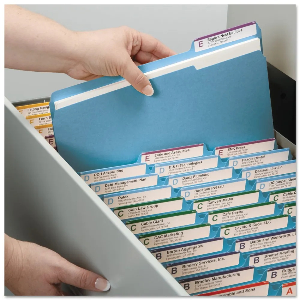 Sale 2 in. Expansion Colored Pressboard Folders with 2 SafeSHIELD Coated Fasteners - Letter Size/Blue (25/Box) Filing & Folders