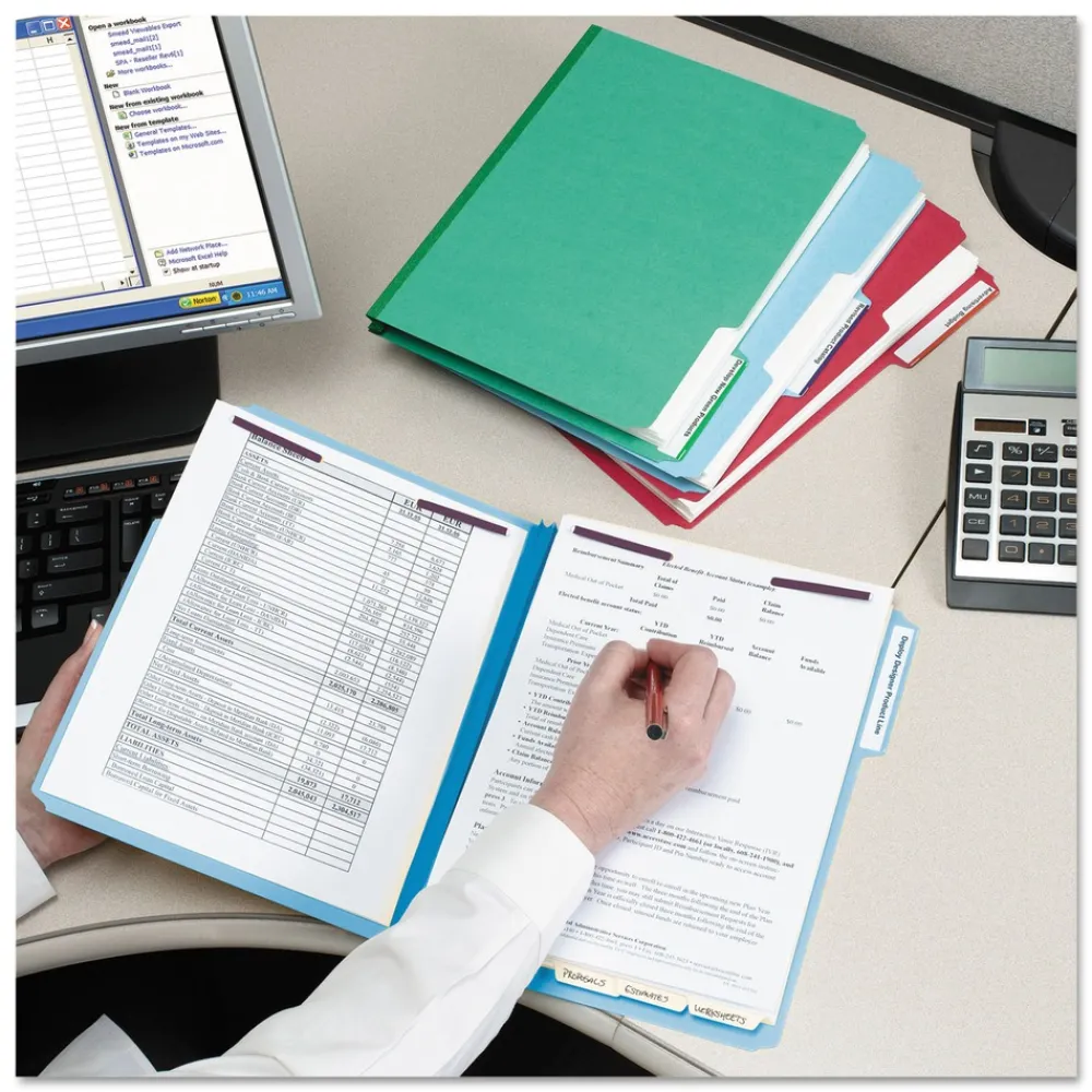 Online 2 in. Expansion Colored Pressboard Folders with 2 SafeSHIELD Coated Fasteners - Letter Size/Green (25/Box) Filing & Folders