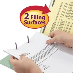 New 2 in. Expansion 2/5-Cut Two SafeSHIELD Coated Fasteners Letter Size Recycled Pressboard Folders - Gray-Green (25/Box) Filing & Folders