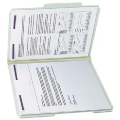 New 2 in. Expansion 2/5-Cut Two SafeSHIELD Coated Fasteners Letter Size Recycled Pressboard Folders - Gray-Green (25/Box) Filing & Folders