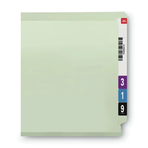 Discount 3 in. Expansion End Tab Pressboard Classification Folders with 2 SafeSHIELD Coated Fasteners - Letter Size/Gray-Green (25/Box) Filing & Folders
