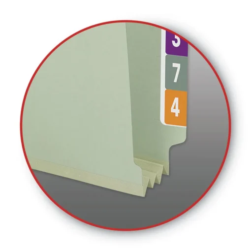 Discount 3 in. Expansion End Tab Pressboard Classification Folders with 2 SafeSHIELD Coated Fasteners - Letter Size/Gray-Green (25/Box) Filing & Folders