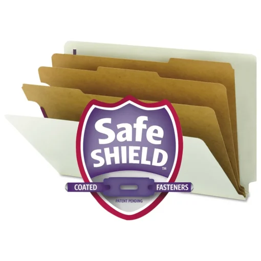 Sale 3 in. Expansion End Tab Pressboard Classification Folders - Gray-Green/Legal Size (10/Box) Filing & Folders