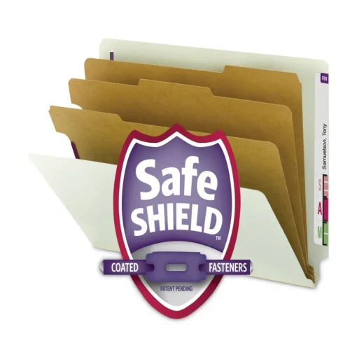 Sale 3 in. Expansion End Tab Pressboard Classification Folders - Gray-Green/Legal Size (10/Box) Filing & Folders