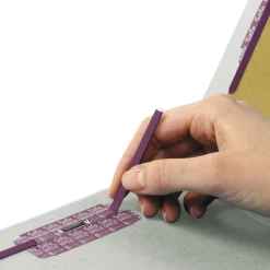 Outlet 3 in. Expansion End Tab Pressboard Classification Folder with 8 SafeSHIELD Fasteners - Letter Size/Gray-Green (10/Box) Filing & Folders