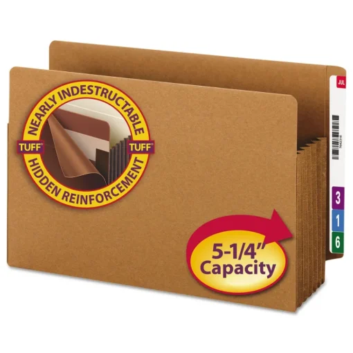 5.25 in. Expansion Heavy-Duty Redrope End Tab TUFF Pockets - Legal Size, Redrope (10/Box) Binders & Binding Supplies