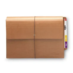 Online 5.25 in. Expansion Legal Size Straight Tabs 1 Section Elastic Cord Closure Redrope End Tab Wallets - Redrope (10/Box) Filing & Folders