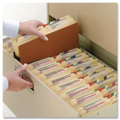 New 3.5 in. Expansion Letter Size Redrope Drop Front File Pockets with 2/5-Cut Guide Height Tabs (25/Box) Filing & Folders