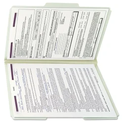 Online 1 in. Expansion Recycled Pressboard 1/3-Cut Tab Fastener Folders with Two SafeSHIELD Fasteners - Legal Size/Gray-Green (25/Box) Filing & Folders