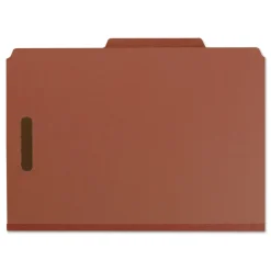 Hot 3 in. Expansion Recycled 3-Divider Pressboard Classification Folders, 8 Fasteners - Legal Size/Red Exterior (10/Box) Filing & Folders