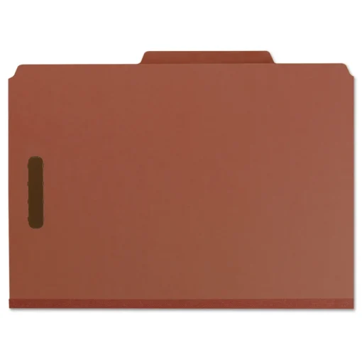 Hot 3 in. Expansion Recycled 3-Divider Pressboard Classification Folders, 8 Fasteners - Legal Size/Red Exterior (10/Box) Filing & Folders