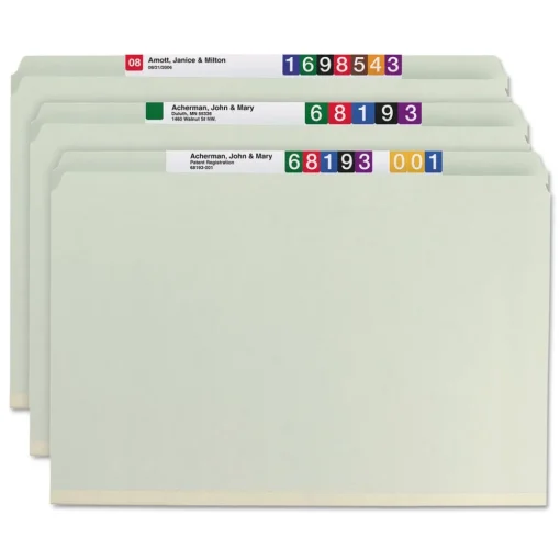 Best 2 in. Expansion Recycled Pressboard Fastener Folders with Two SafeSHIELD Fasteners - Legal Size/Gray-Green (25/Box) Filing & Folders