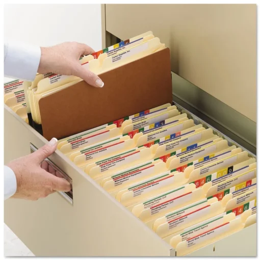 3.5 in. Expansion Redrope Drop Front File Pockets - Legal, Redrope (50/Box) Filing & Folders