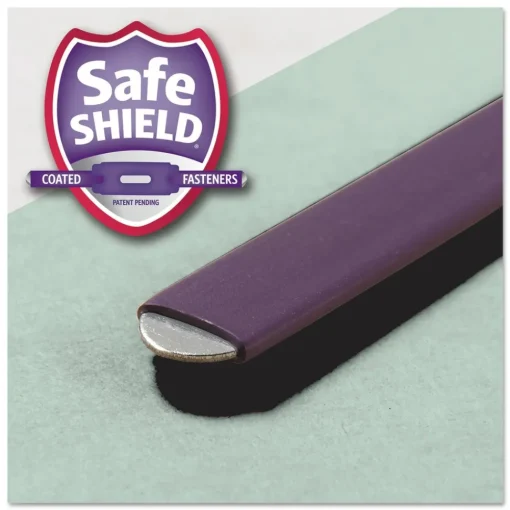 Best 2 in. Expansion SuperTab Pressboard Fastener Folders with Two SafeSHIELD Fasteners - Legal Size/Gray-Green (25/Box) Filing & Folders