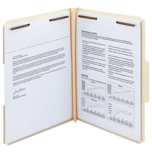 Online 1.5 in. Top Tab Manila Expansion 2-Fastener Folders - Letter Size/Manila Exterior (50/Box) Filing & Folders