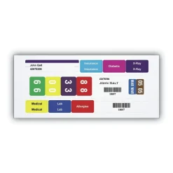 Online 1.5 in. x 7.5 in. Color-Coded Smartstrip Inkjet Refill Label Forms - Assorted, White (250/Pack) Labels & Label Makers