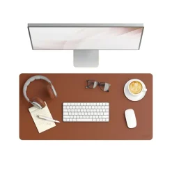 Sale 31.5 in. x 15.7 in. Vegan Leather Desk Pads - Brown Desk Accessories & Office Organizers