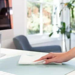 Online 36 in. x 17 in. Vegan Leather Desk Pads - Light Blue Desk Accessories & Office Organizers|Office Furniture & Lighting