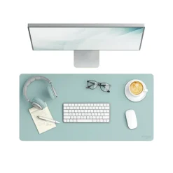 New 31.5 in. x 15.7 in. Vegan Leather Desk Pads - Light Blue Desk Accessories & Office Organizers|Office Furniture & Lighting