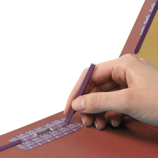 Best 8 SafeSHIELD Fasteners 3 in. Expansion 3 Dividers Letter Size End Tab Pressboard Classification Folders - Red (10/Box) Filing & Folders