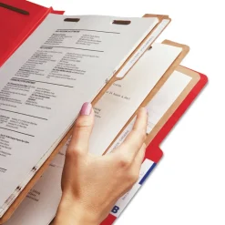 Outlet 8 SafeSHIELD Fasteners 3 Dividers Letter Size Eight-Section Pressboard Top Tab Classification Folders - Bright Red (10/Box) Filing & Folders
