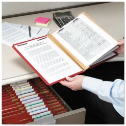 Outlet 8 SafeSHIELD Fasteners 3 Dividers Letter Size Eight-Section Pressboard Top Tab Classification Folders - Bright Red (10/Box) Filing & Folders