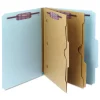 6 SafeSHIELD Fasteners 2 Dividers Letter Size 6-Section Pressboard Top Tab Pocket Classification Folders - Blue (10/Box) Filing & Folders