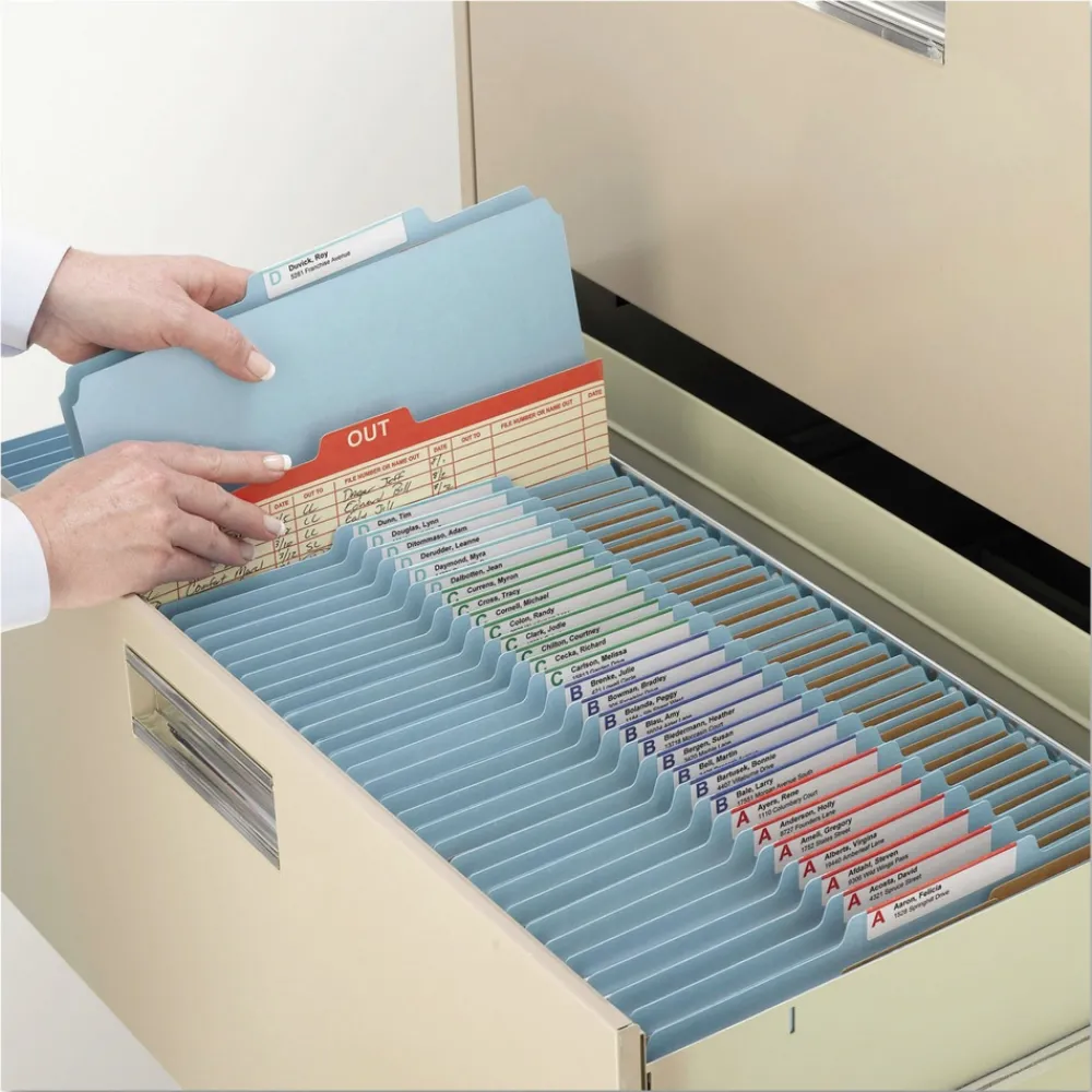 6 SafeSHIELD Fasteners 2 Dividers Letter Size 6-Section Pressboard Top Tab Pocket Classification Folders - Blue (10/Box) Filing & Folders