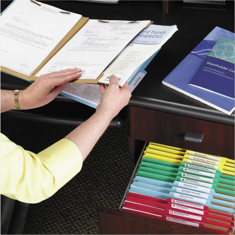 6 SafeSHIELD Fasteners 2 Dividers Letter Size 6-Section Pressboard Top Tab Pocket Classification Folders - Blue (10/Box) Filing & Folders