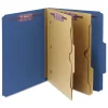 Clearance 6 SafeSHIELD Fasteners 2 Dividers Letter Size 6-Section Pressboard Top Tab Pocket Classification Folders - Dark Blue (10/Box) Filing & Folders