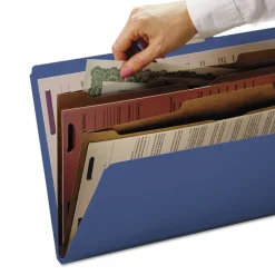 Clearance 6 SafeSHIELD Fasteners 2 Dividers Letter Size 6-Section Pressboard Top Tab Pocket Classification Folders - Dark Blue (10/Box) Filing & Folders