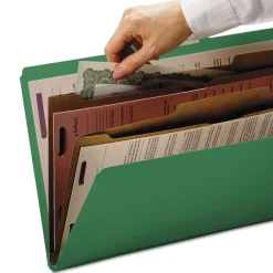 Best 6 SafeSHIELD Fasteners 2 Dividers Letter Size 6-Section Pressboard Top Tab Pocket Classification Folders - Green (10/Box) Filing & Folders
