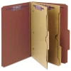 Clearance 6 SafeSHIELD Fasteners 2 Dividers Legal Size 6-Section Pressboard Top Tab Pocket Classification Folders - Red (10/Box) Filing & Folders