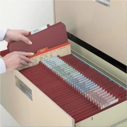 Clearance 6 SafeSHIELD Fasteners 2 Dividers Legal Size 6-Section Pressboard Top Tab Pocket Classification Folders - Red (10/Box) Filing & Folders
