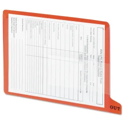 Outlet 1/3-Cut End Tab Out 8.5 in. x 11 in. Colored Poly Out Guides with Pockets - Red (25/Box) Filing & Folders